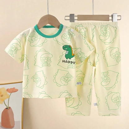 Children Underwear Set Pure Cotton Summer Autumn New Boys Long-sleeved Pajamas Girls Home Clothing Children's Clothing Trikidsworld