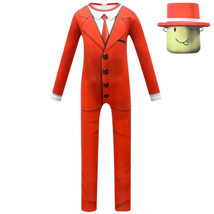 New Kids ROBLOXing Cosplay Costume with Mask Boys Girls Anime Funny Party Bodysuit Halloween Carnival Fancy Dress Jumpsuits+mask Trikidsworld