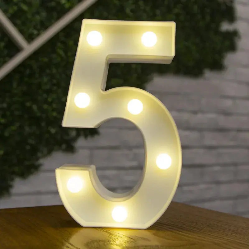 Alphabet Letter LED Lights Luminous Number Lamp Decor  Battery Night Light for home Wedding Birthday Christmas party Decoration Trikidsworld