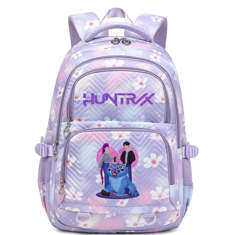 KPop Demon Hunters Backpack Rumi Mira Zoey HUNTR/X Saja Boys Print Cartoon School Bag Large Capacity Student Travel Backpacks Trikidsworld