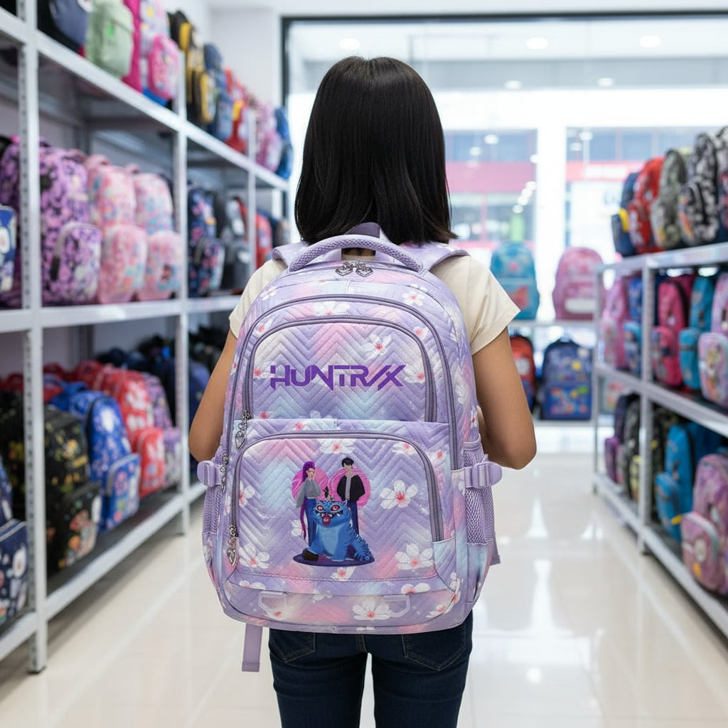 KPop Demon Hunters Backpack Rumi Mira Zoey HUNTR/X Saja Boys Print Cartoon School Bag Large Capacity Student Travel Backpacks Trikidsworld