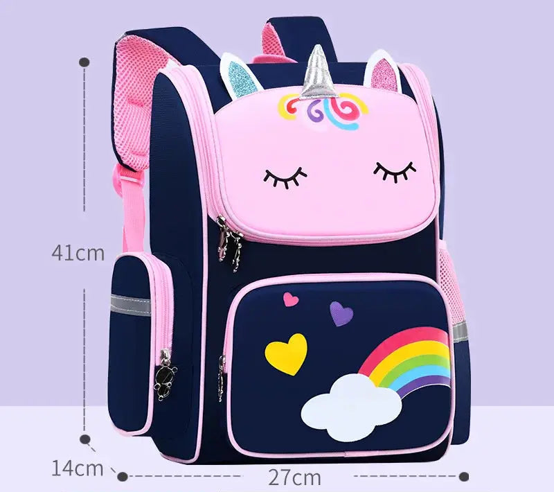 Promotion 2025 Classic Cartoon Primary School Student Backpack Unicorn Ridge Protection Reduce Burden 1-3-6 Grades Space Bag Trikidsworld