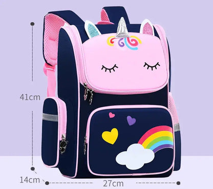 Promotion 2025 Classic Cartoon Primary School Student Backpack Unicorn Ridge Protection Reduce Burden 1-3-6 Grades Space Bag Trikidsworld