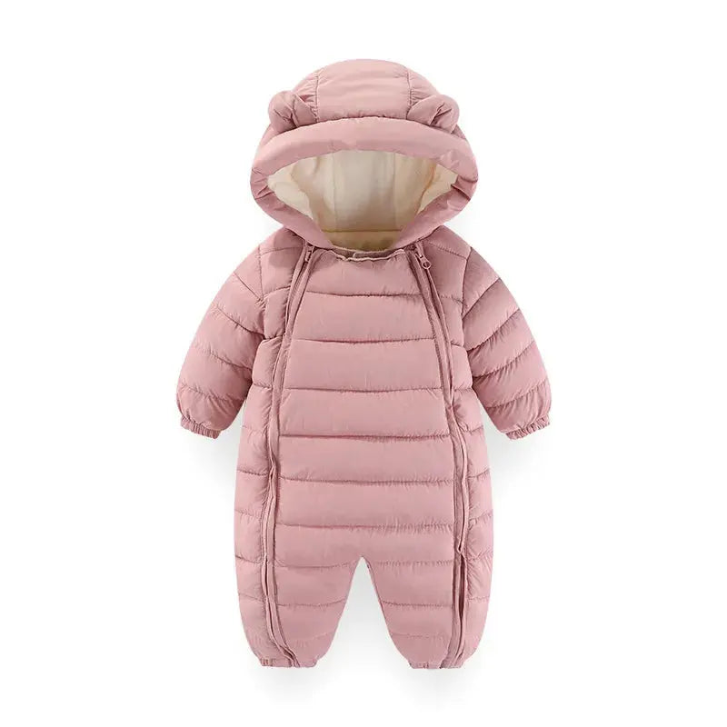 OLEKID 2025 Autumn Winter Baby Rompers Hooded Plus Velvet Warm Baby Girl Jumpsuit Toddler Boys Overalls Infant Newborn Sleepwear Trikidsworld