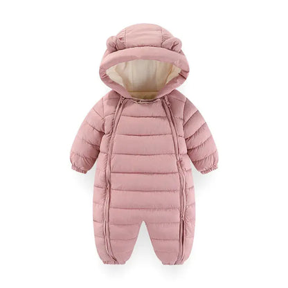 OLEKID 2025 Autumn Winter Baby Rompers Hooded Plus Velvet Warm Baby Girl Jumpsuit Toddler Boys Overalls Infant Newborn Sleepwear Trikidsworld