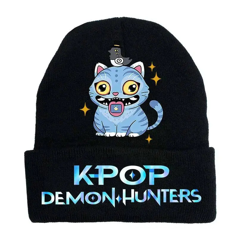 Kpop Demon Hunter Cute Knitted Hat Girls Anime  Rumi Mira Zoey Cap Kids Winter Outdoors Warm Beanies Kid Headgear Birthday Gift Trikidsworld