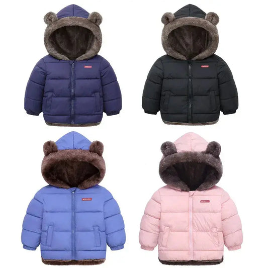 Kids Thick Warm Coats Winter Children's Fleece Hooded Jackets Autumn Cashmere Padded Snowsuit Boys Girls Cotton Outerwear 2-6Y Trikidsworld