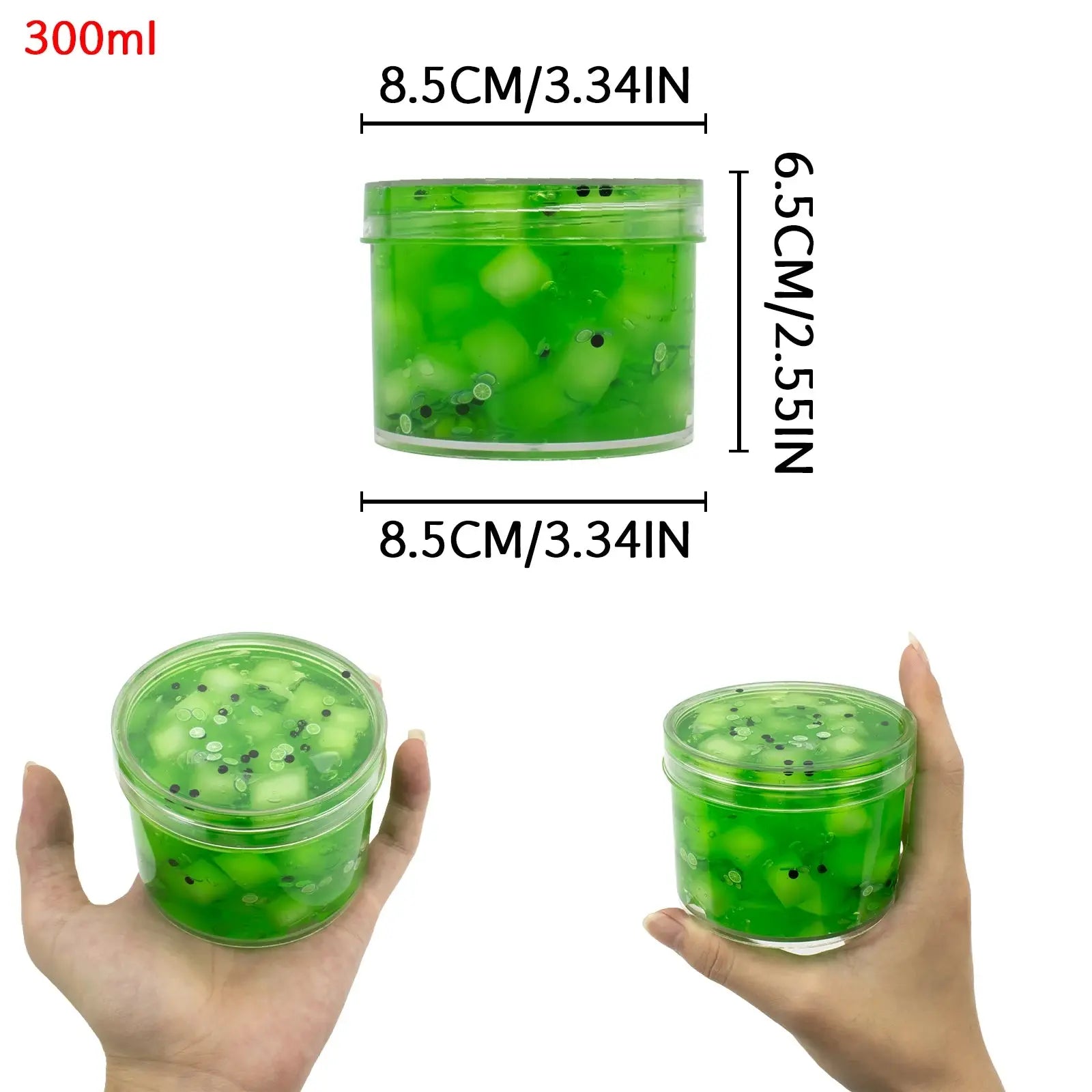 70/300ml Large Crunchy Crystal Slime Kit - Leaf Watermelon Grape Premade Slime Pack Set Non-Sticky Jelly Cube Slime for Party Trikidsworld