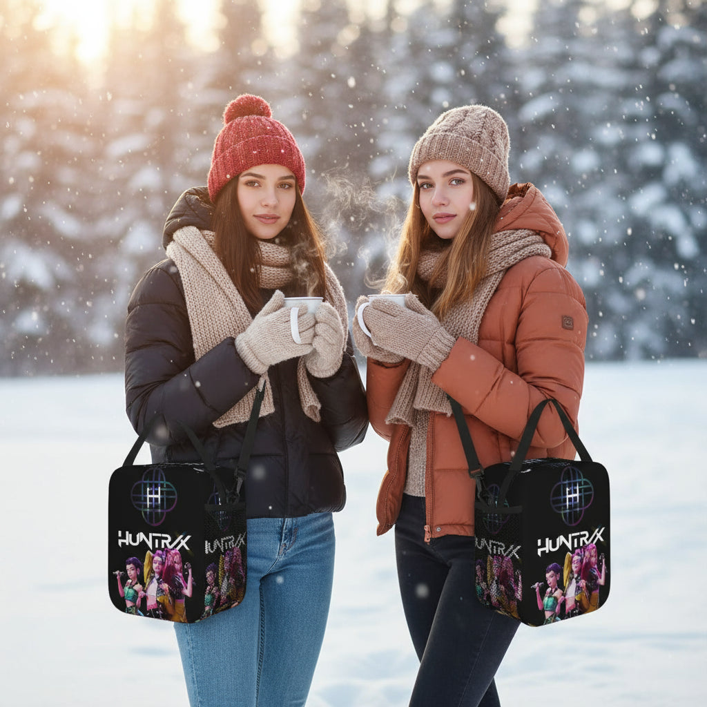 ZOEY Hamburger Ramyeon Ramen Huntrix Lunch Bag Demon Hunters Portable Lunch Box Unisex Travel Cooler Bag Oxford Tote Food Bags Trikidsworld