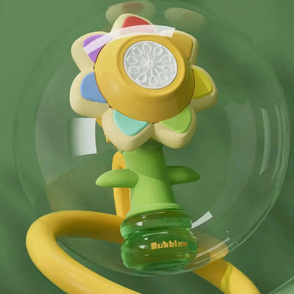 Bubble Machine Toy Electric Automatic Sunflower Shaking Head Adjustment Light Dancing One Key Bubble Maker Toy For Kids Trikidsworld