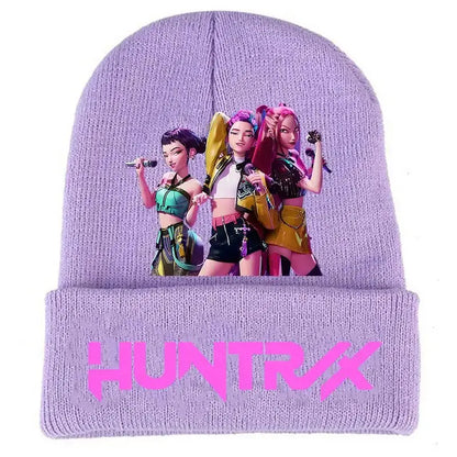 Kpop Demon Hunter Cute Knitted Hat Girls Anime  Rumi Mira Zoey Cap Kids Winter Outdoors Warm Beanies Kid Headgear Birthday Gift Trikidsworld