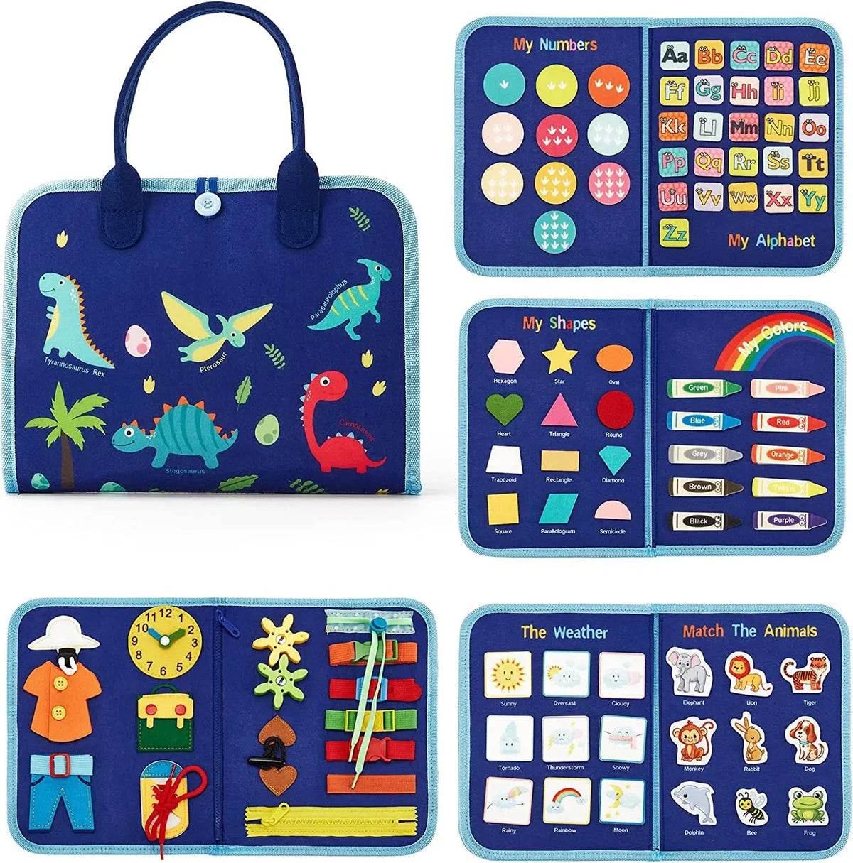 Montessori Toddler Busy Board,Autism Sensory Toys，Educational Activity Motor Skills Baby, Life Skills Learning Toys for Kids Trikidsworld
