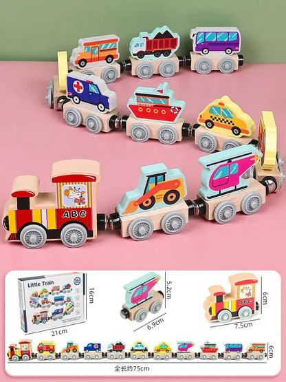 Montessori Magnetic Wooden Train Toy – Early Educational Animal Sorting Learning Set for Kids Trikidsworld