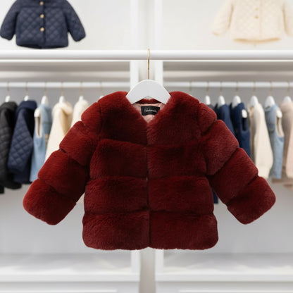 Baby Girls Faux Fur Coat Winter Children Girls Long Sleeve Christmas Jacket Warm Kids Girls Snow Coat Girls Outerwear Clothing Trikidsworld