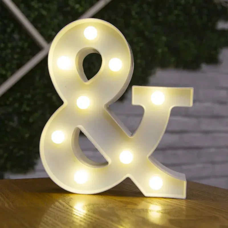 Alphabet Letter LED Lights Luminous Number Lamp Decor  Battery Night Light for home Wedding Birthday Christmas party Decoration Trikidsworld