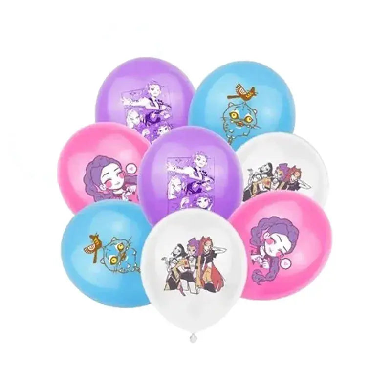 Demon Hunters Birthday Party Decor Tableware Banner Decorations Cake Topper Balloon Girl Kid Korean Kpop Anime Party Supplie Set Trikidsworld
