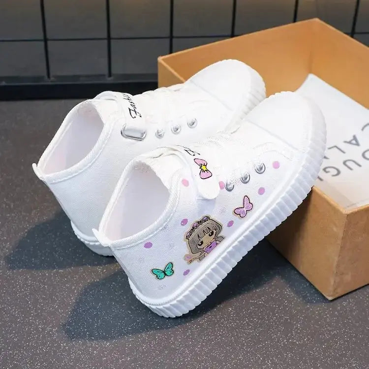 Multi Colored Kids Casual Shoes Cartoon Mid Top Anti Slip Spring Autumn Outdoor Kids Canvas Shoe Sizes 26-37 Sandalias De Mujer Trikidsworld