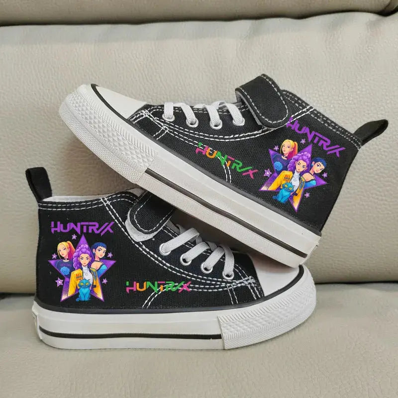 Children's Canvas Shoes High-Top Kpop Demon Hunter Girls Sneakers Breathable Kids sports Shoes Student Running Tennis Shoe Trikidsworld