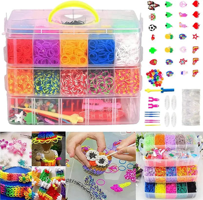 DIY Handmade Rubber Bands Loom Weaving Tool Box Bracelet Kit Toys for Children Knitting Elastic Art Crafts Beaded Toys Girls Trikidsworld