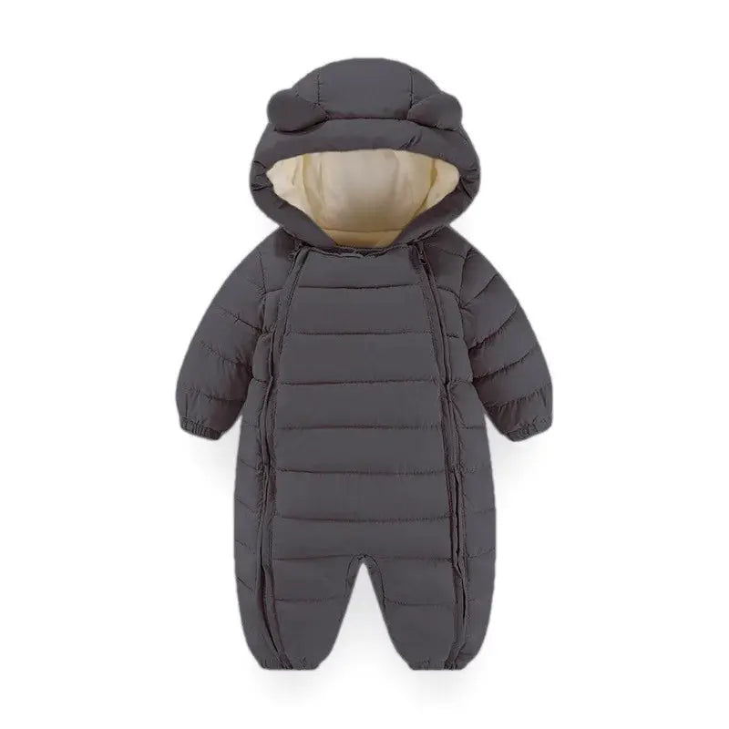 OLEKID 2025 Autumn Winter Baby Rompers Hooded Plus Velvet Warm Baby Girl Jumpsuit Toddler Boys Overalls Infant Newborn Sleepwear Trikidsworld