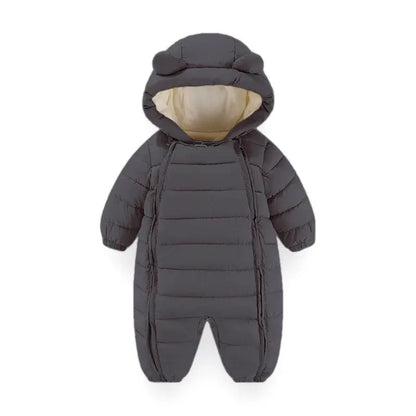 OLEKID 2025 Autumn Winter Baby Rompers Hooded Plus Velvet Warm Baby Girl Jumpsuit Toddler Boys Overalls Infant Newborn Sleepwear Trikidsworld