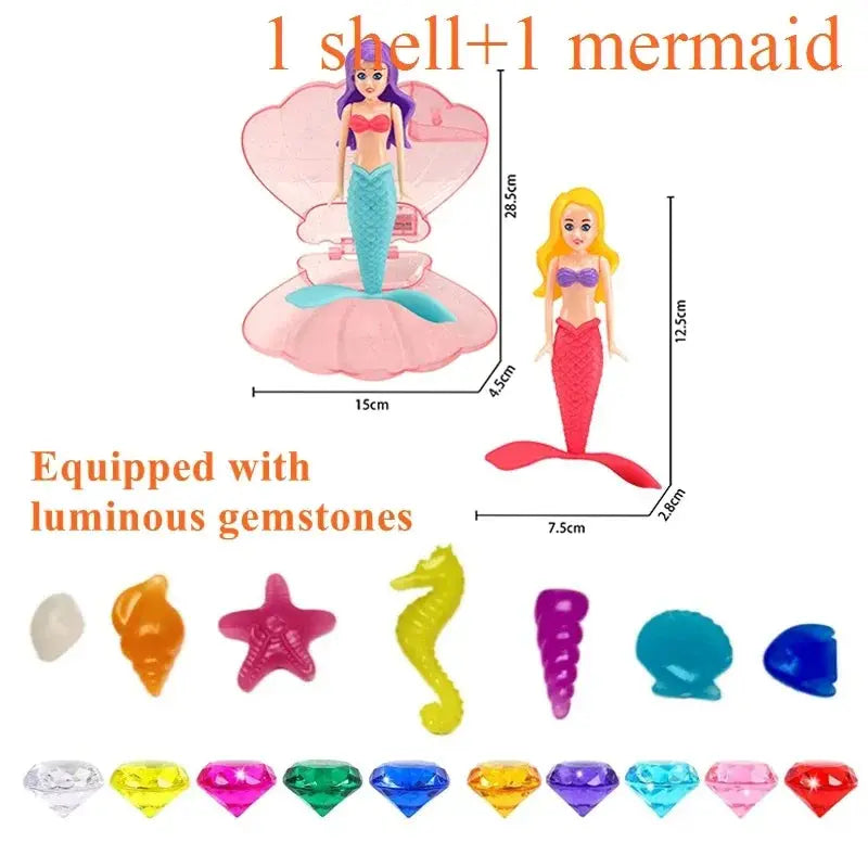 New Mermaid Dive Toys Mermaid with shell Bath Toys Colorful Mermaid Pool Toys Swimming Pool Game for Toddlers Boys Girls Teens Trikidsworld