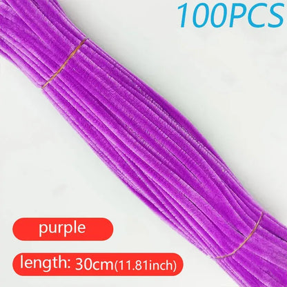 100PCS Colorful Twisted Rod DIY Handcraft Bar Wire Imaginative Wool Root Fluffy Bar Iron Wire Sticks Art Kids Educational Toys Trikidsworld