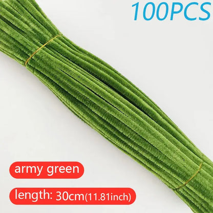 100PCS Colorful Twisted Rod DIY Handcraft Bar Wire Imaginative Wool Root Fluffy Bar Iron Wire Sticks Art Kids Educational Toys Trikidsworld