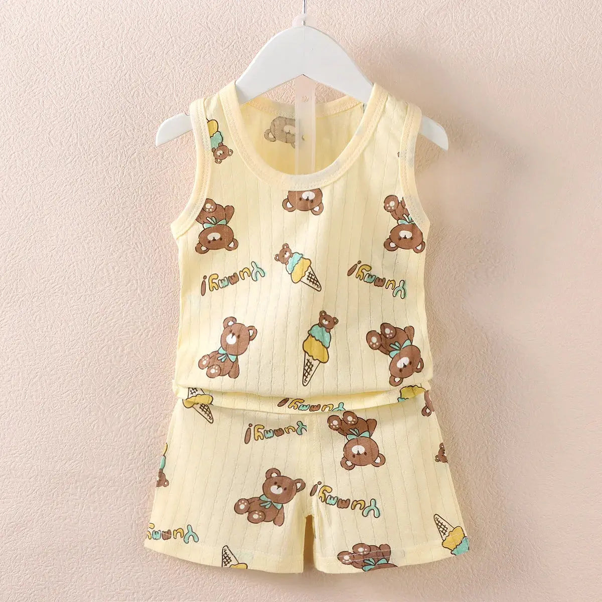 Children's Clothing Print Sleeveless Tops Shorts Cute Breathable Kids Summer Vest Shorts Set Tank Top for Baby Clothing Children Trikidsworld