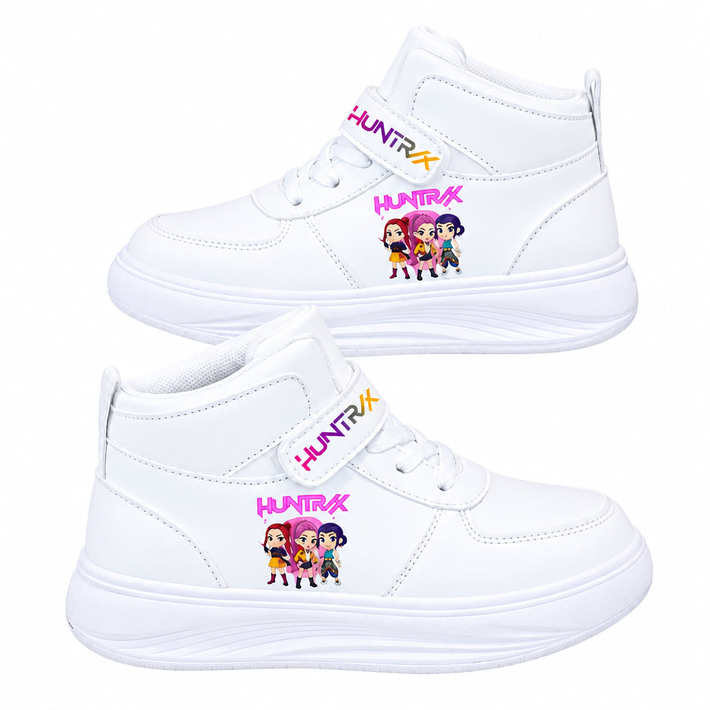 Children High Top Sneakers Kpop Demon Hunters Print Kids Sport Shoes Tennis Shoes White Casual StellaLou Running Trikidsworld