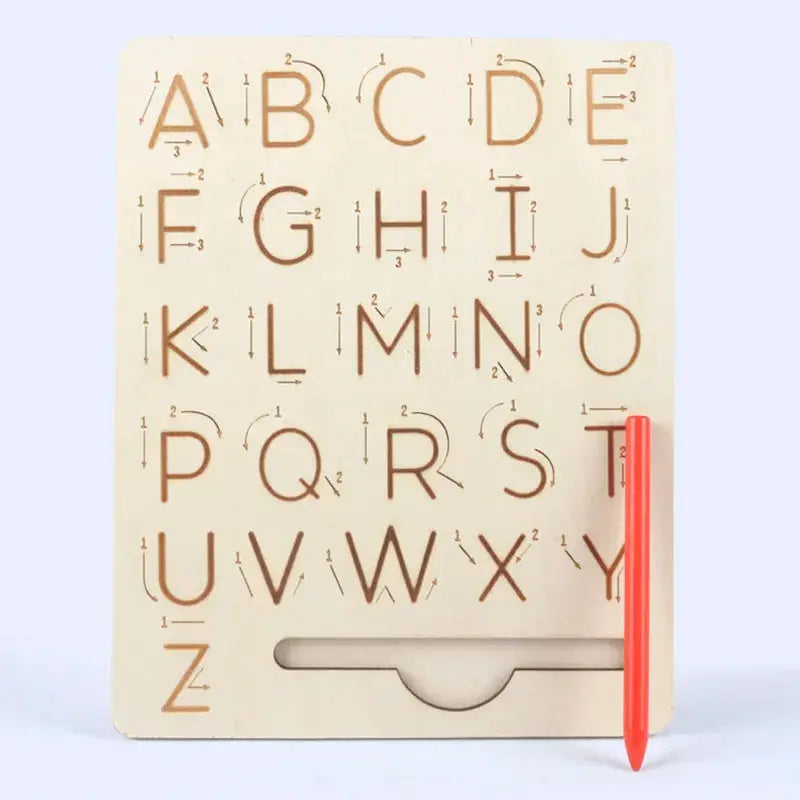 Children's Wooden Educational Toys Montessori Early Learning Word Spelling Letter Groove Practice Board Pen Control Training Trikidsworld