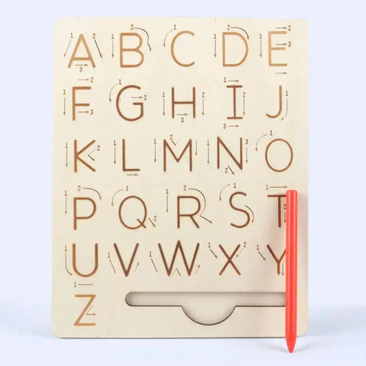 Children's Wooden Educational Toys Montessori Early Learning Word Spelling Letter Groove Practice Board Pen Control Training Trikidsworld