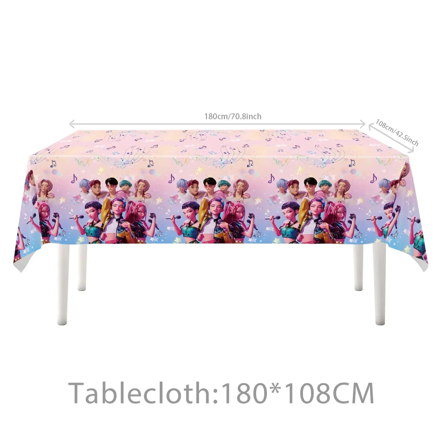 Demon Hunters Birthday Party Decor Tableware Banner Decorations Cake Topper Balloon Girl Kid Korean Kpop Anime Party Supplie Set Trikidsworld
