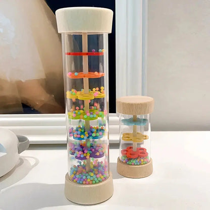Montessori  Baby Rain Stick Rainbow Hourglass Rain Music Rattle Baby Educational Toy Rainmaker Montessori Sensory Toys for Kids Trikidsworld