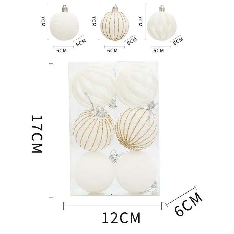 6/12pcs Velvet Christmas Tree Hanging Balls 6cm Flocked Ball Set Break-Resistant Ornaments for Home Holiday Wedding Party Decor Trikidsworld