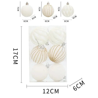 6/12pcs Velvet Christmas Tree Hanging Balls 6cm Flocked Ball Set Break-Resistant Ornaments for Home Holiday Wedding Party Decor Trikidsworld