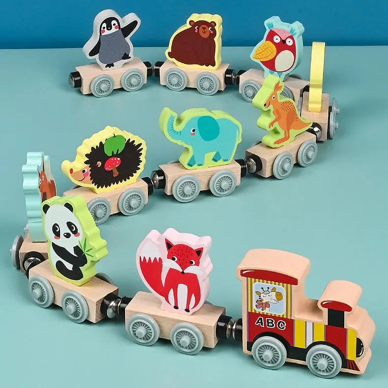 Montessori Magnetic Wooden Train Toy – Early Educational Animal Sorting Learning Set for Kids Trikidsworld