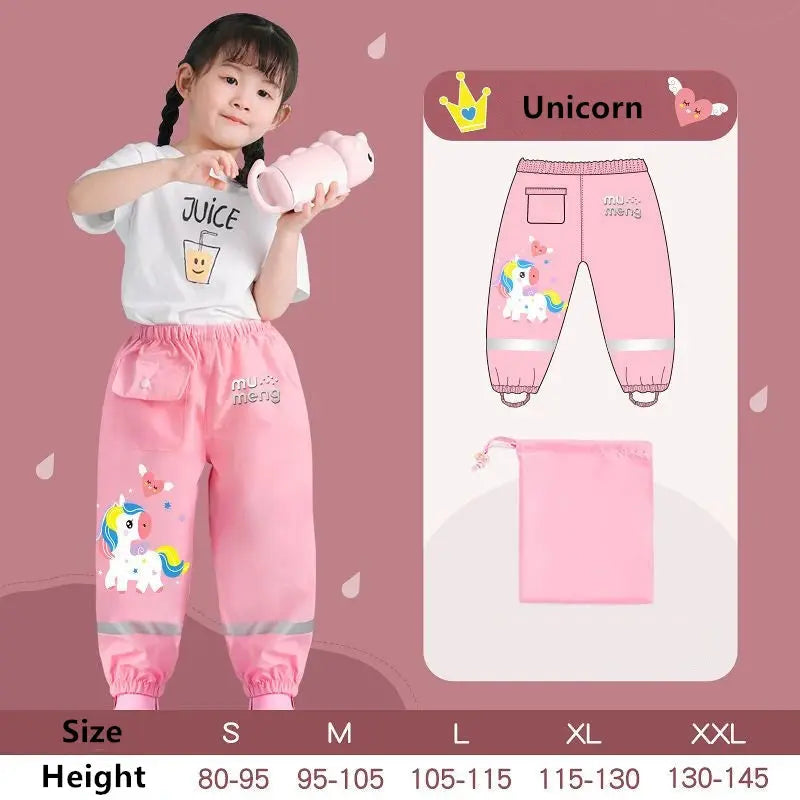 Waterproof Kids Rain Pants – Fun Cartoon Designs Trikidsworld