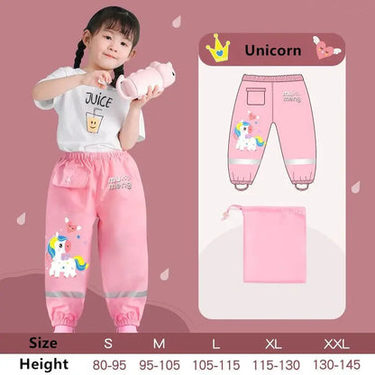 Waterproof Kids Rain Pants – Fun Cartoon Designs Trikidsworld
