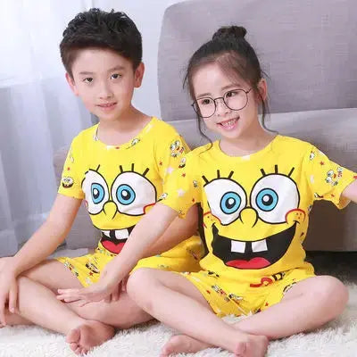 New Listing Children Clothing Summer Children Boys Girls Kids Clothing Sets Cartoon Suit Sleepwear Short Sleeve Cartoon Kid Trikidsworld