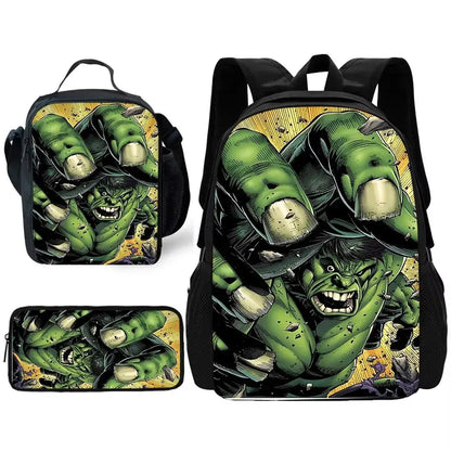 Marvel Hulk Kids School Backpack Set with Lunch & Pencil Bags Trikidsworld