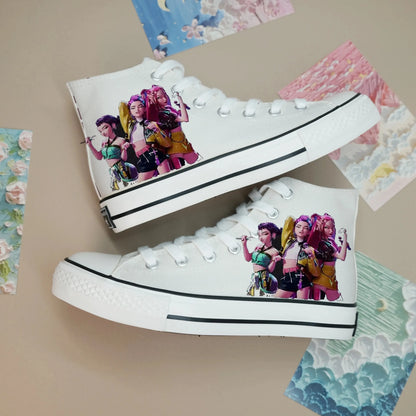 New cartoon women girls KPop Demon Hunters Canvas Shoes  soft sports shoes for girlfriend gift EU size 35-44 Trikidsworld