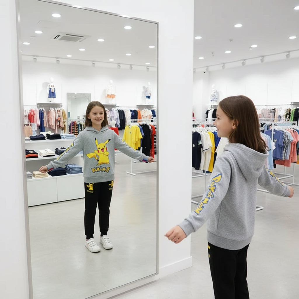 Pikachu Pokemon cartoon knitted hooded sweatshirt children's clothing set for boys and girls, two-piece top + pants set Trikidsworld