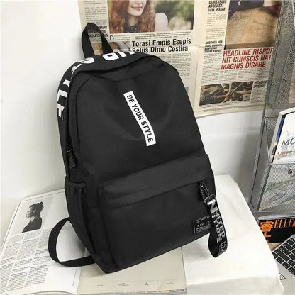 Fashion trend backpack backpack for men and women junior high school high school student bag large capacity korean version of th Trikidsworld