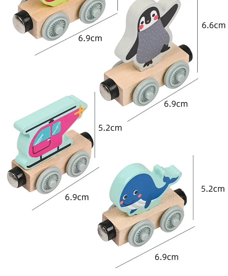 Montessori Magnetic Wooden Train Toy – Early Educational Animal Sorting Learning Set for Kids Trikidsworld
