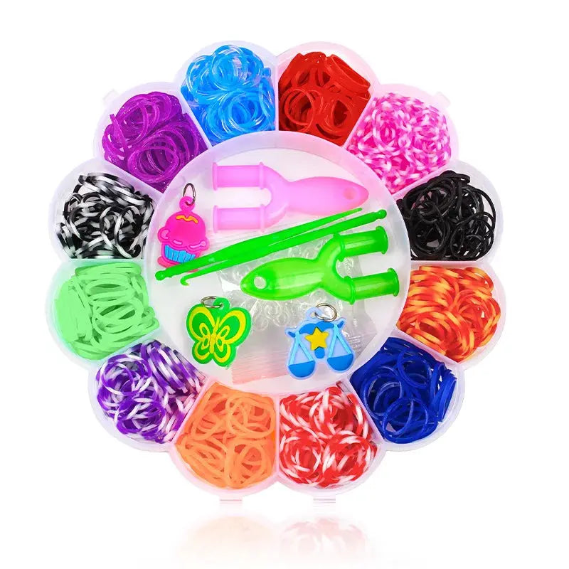 Creative Colorful Loom Bands Set Rainbow Bracelet Making Kit DIY Rubber Band Woven Bracelets Craft Toys For Girls Birthday Gifts Trikidsworld
