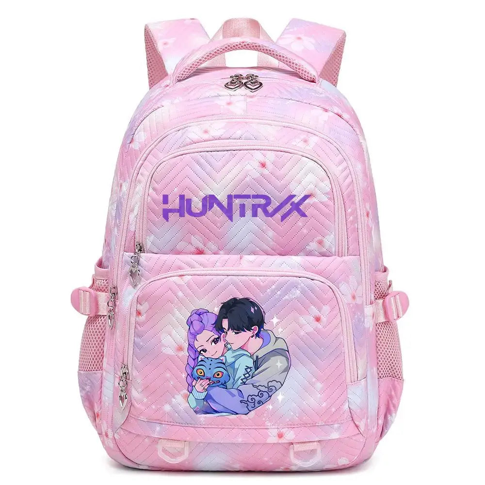 KPop Demon Hunters Backpack Rumi Mira Zoey HUNTR/X Saja Boys Print Cartoon School Bag Large Capacity Student Travel Backpacks Trikidsworld