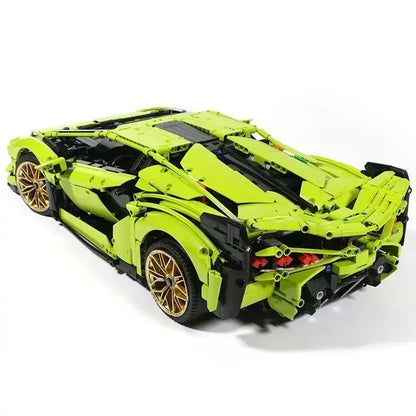 Green Sports Car MOC Building Blocks Kit 1:8 Scale Sports Car Model Toys No Power Pack Boy Birthday Gift for Adults 3696pcs Trikidsworld