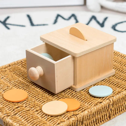 Montessori Wooden Baby Toy – Coin Box, Ball Drum & Shape Sorter | Educational & Sensory Learning Gift Trikidsworld