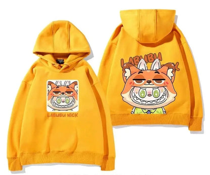 Labub labubu crazy zoo city surrounding hooded sweatshirt children's men and women autumn and winter fashion loose clothes Trikidsworld